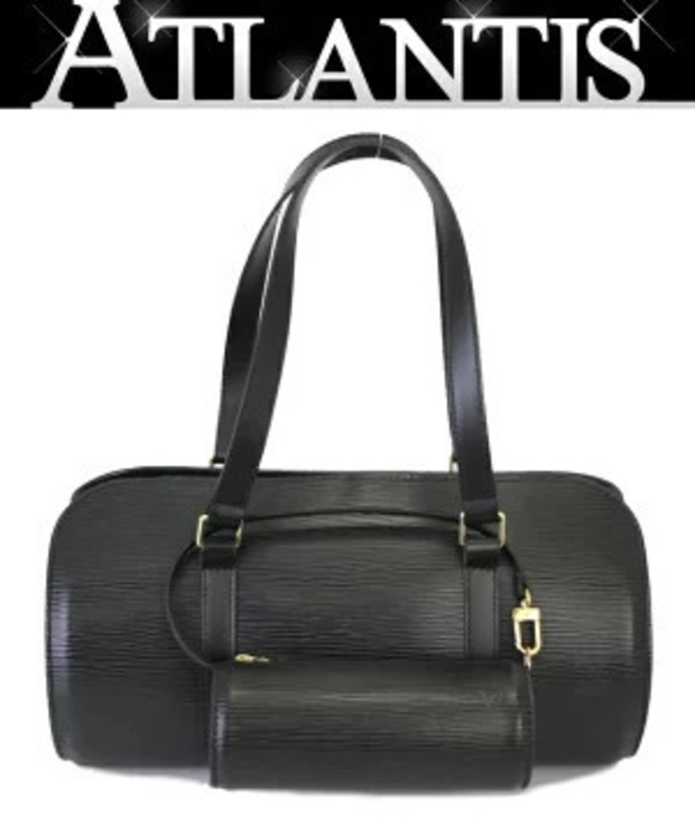 Louis Vuitton Soufflot Handbag Epi Leather Black